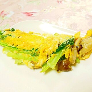 マーガリンｄｅ❤小松菜とブナシメジの生姜オムレツ❤